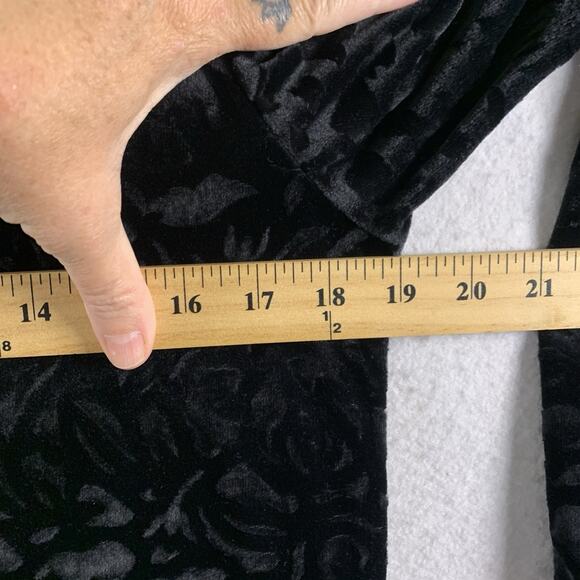 Vintage Womens Burnout Velvet Tunic Top Sz S/M Black Event Holiday Whimsigoth - Picture 4 of 10